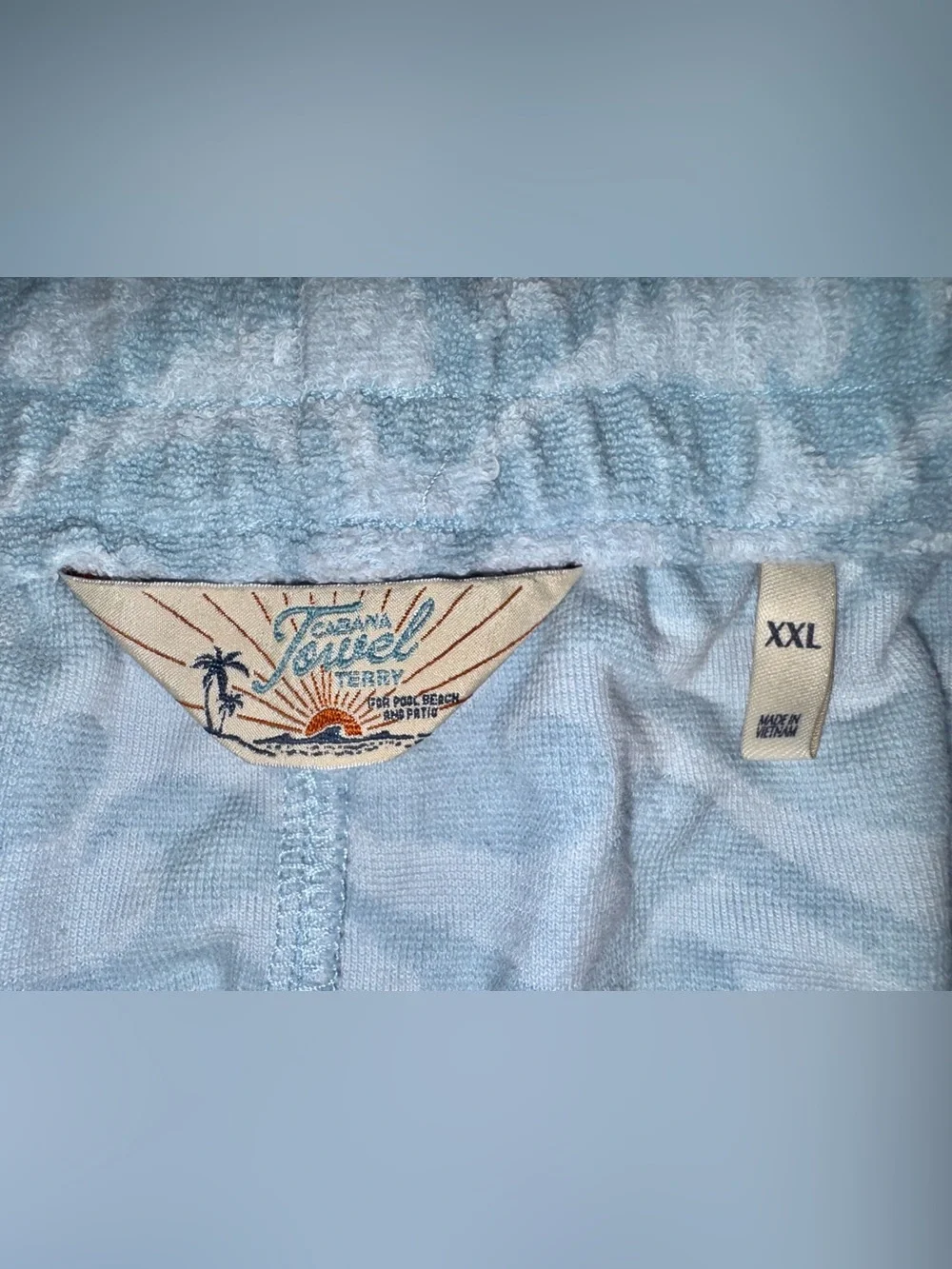 Faherty Cabana Towel Terry Shorts Endless Peaks Light Blue Wave XXL